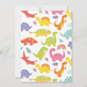 Dinosaur Drie Rex Schattige Meisjes Roze Feestje Kaart (Achterkant)