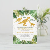 Dinosaur Drive op uitnodiging voor verjaardagspara (Staand voorkant)