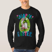 Dinosaur Easter Basket With Eggs Happy Easter  1 T-shirt (Voorkant)
