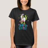 Dinosaur Easter Basket With Eggs Happy Easter T-shirt (Voorkant)