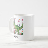 Dinosaur Easter Bunny Custom Name Mug For Kids Koffiemok (Voorkant links)