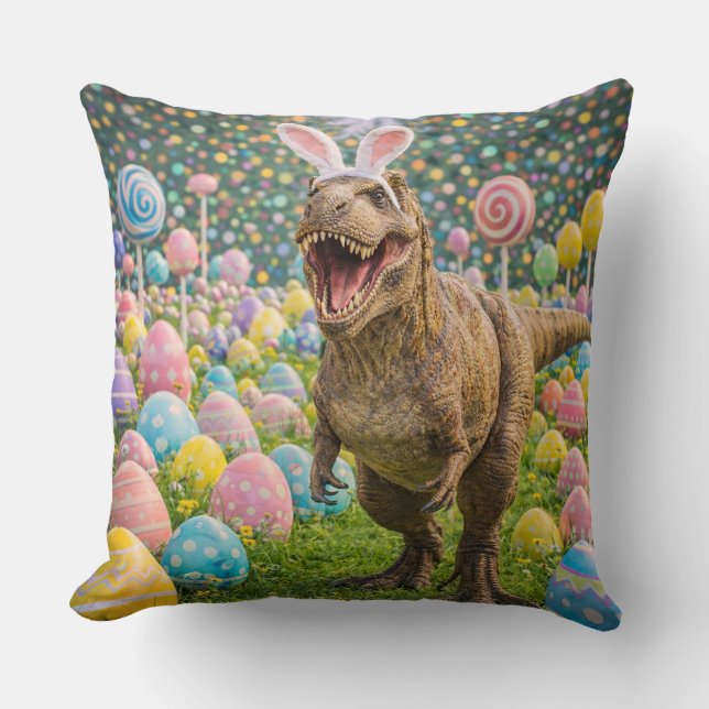 Dinosaur Easter Bunny Kussen (Voorkant)