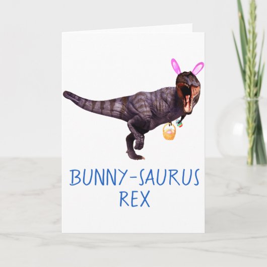 Dinosaur Easter Bunny T Rex Tyrannosaurus Funny T  Kaart (Voorkant)