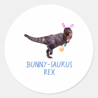 Dinosaur Easter Bunny T Rex Tyrannosaurus Funny T  Ronde Sticker