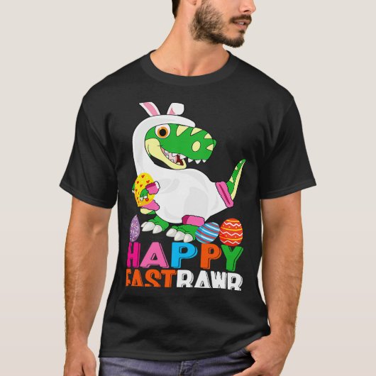 Dinosaur Easter Day Eggs cellent Happy East Rawr r T-shirt (Voorkant)