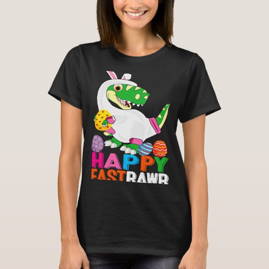Dinosaur Easter Day Eggs cellent Happy East Rawr r T-shirt (Voorkant)