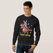 Dinosaur Easter Day Unicorn Riding T Rex Bunny Cos Trui (Voorkant volledig)