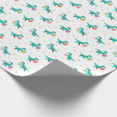 Dinosaur Easter Egg Hunt Pattern Cadeaupapier (Hoek)