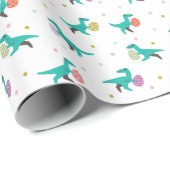 Dinosaur Easter Egg Hunt Pattern Cadeaupapier (Rol Hoek)