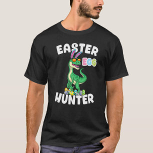 Dinosaur Easter Hunter Velociraptor Bunny Egg T-shirt