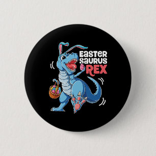 Dinosaur Easter Saurus T Rex Boys Girls Kinder Bun Ronde Button 5,7 Cm