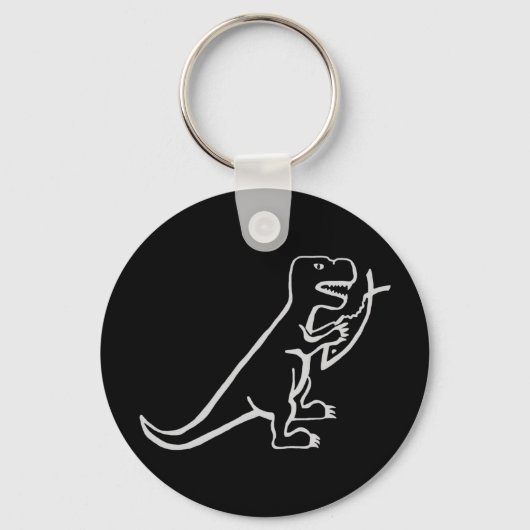 Dinosaur Eating Fish Sleutelhanger (Voorkant)