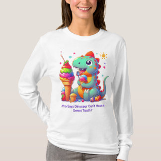 Dinosaur Eating Ice-Cream: Grappig citaat T-shirt