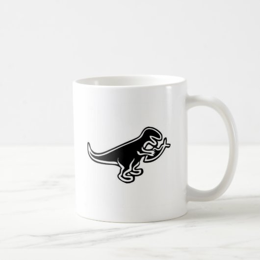 Dinosaur Eating Jesus Fish Koffiemok (Rechts)