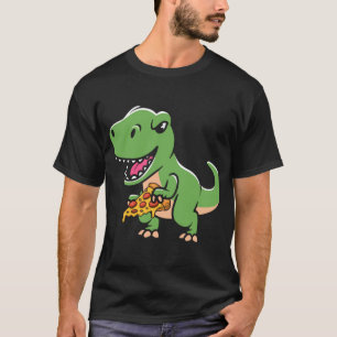 Dinosaur Eating Pizza Grappige Pizza Lover Dino Di T-shirt
