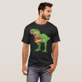 Dinosaur Eating Pizza T-Rex Pizza Lovers T-shirt (Voorkant volledig)