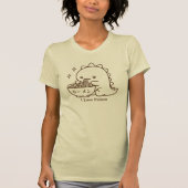 Dinosaur Eating Ramen Noodles Gepersonaliseerde Ka T-shirt (Voorkant)