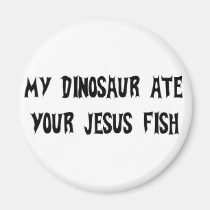 Dinosaur Eats Jesus Fish Magneet