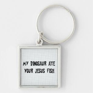 Dinosaur Eats Jesus Fish Sleutelhanger