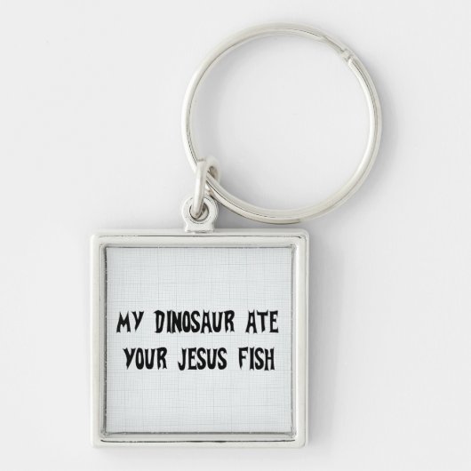 Dinosaur Eats Jesus Fish Sleutelhanger (Voorkant)
