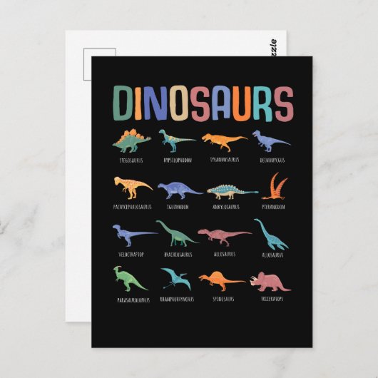 Dinosaur Education Triceratops Stegosaurus Trex Briefkaart (Voorkant / Achterkant)