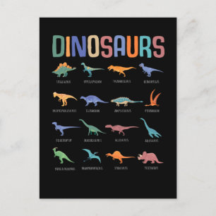 Dinosaur Education Triceratops Stegosaurus Trex Briefkaart