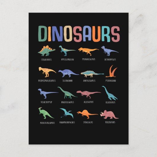 Dinosaur Education Triceratops Stegosaurus Trex Briefkaart (Voorkant)