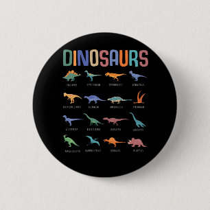 Dinosaur Education Triceratops Stegosaurus Trex Ronde Button 5,7 Cm