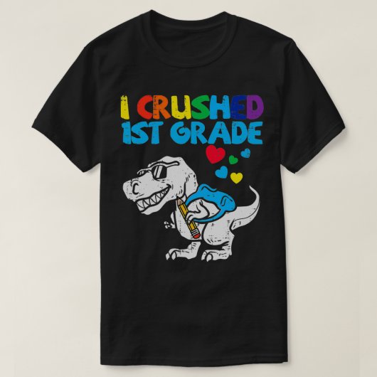 Dinosaur, eerste klas, laatste schooldag t-shirt (Design voorkant)