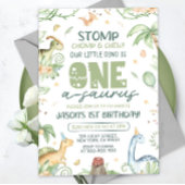 Dinosaur Eerste Verjaardag Uitnodiging EDITABLE On