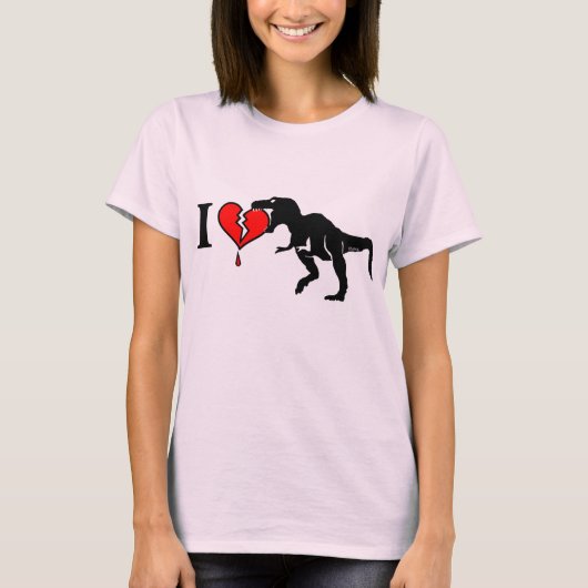 Dinosaur eet hart t-shirt (Voorkant)