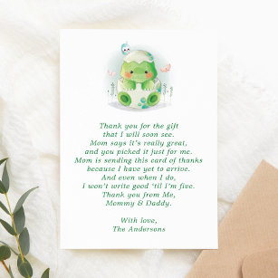 Dinosaur Egg Baby shower Hartelijk dank Bedankkaart