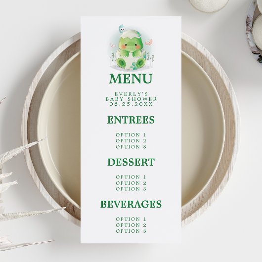 Dinosaur Egg Baby shower Menu
