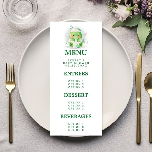Dinosaur Egg Baby shower Menu