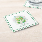 Dinosaur Egg Cute Waterverf Boy Baby shower Kartonnen Onderzetters (Gebogen)