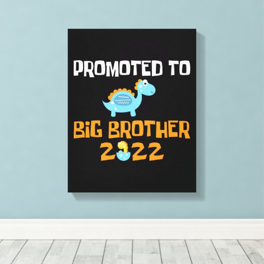 Dinosaur Egg Hatching promoot aan Big Brother Canvas Afdruk (Insitu (Houten vloer))