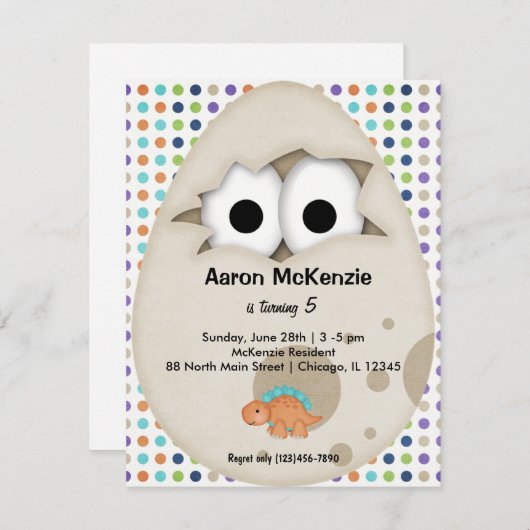 Dinosaur Egg Kaart (Voorkant / Achterkant)