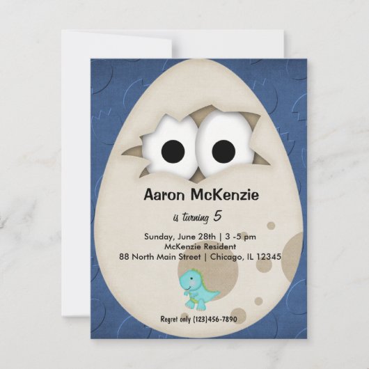 Dinosaur Egg Kaart (Voorkant)