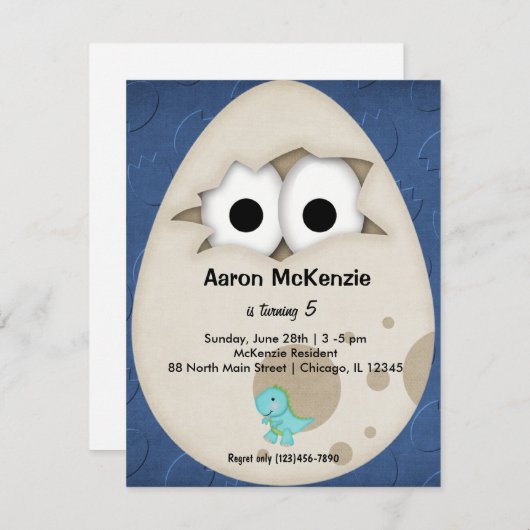 Dinosaur Egg Kaart (Voorkant / Achterkant)