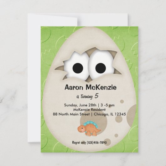 Dinosaur Egg Kaart (Voorkant)