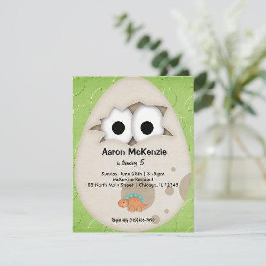 Dinosaur Egg Kaart (Staand voorkant)