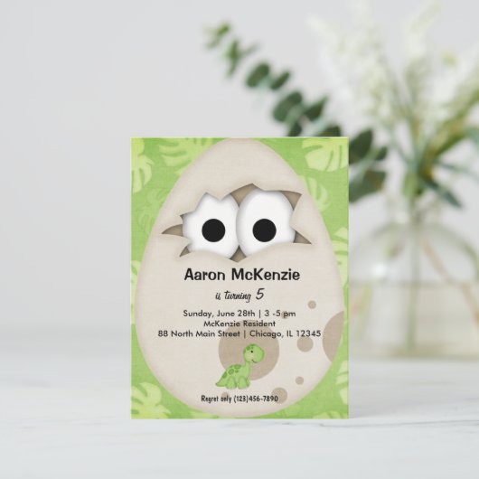 Dinosaur Egg Kaart (Staand voorkant)