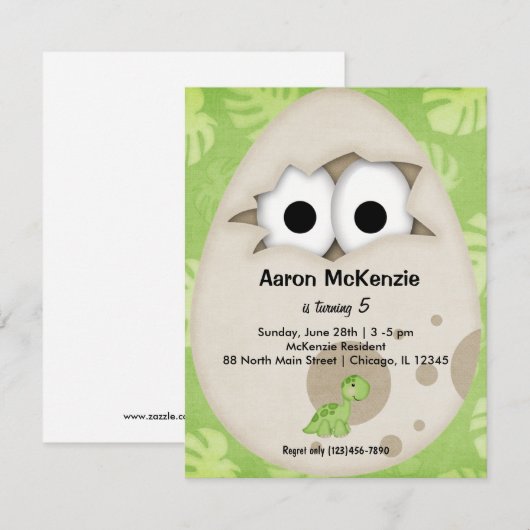 Dinosaur Egg Kaart (Voorkant / Achterkant)