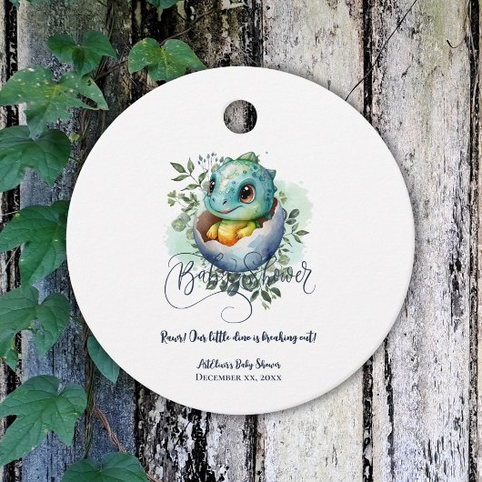 Dinosaur Egg Schattigee Waterverf verlaat Baby sho Bedankjes Labels