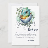 Dinosaur Egg Schattigee Waterverf verlaat Baby sho Bedankkaart (Voorkant)