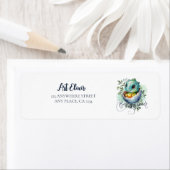 Dinosaur Egg Schattigee Waterverf verlaat Baby sho Etiket (Insitu)