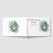 Dinosaur Egg Schattigee Waterverf verlaat Baby sho Gastenboek (Volledig)