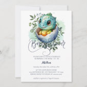 Dinosaur Egg Schattigee Waterverf verlaat Baby sho Kaart (Voorkant)