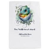 Dinosaur Egg Schattigee Waterverf verlaat Baby sho Medium Cadeauzakje (Voorkant)