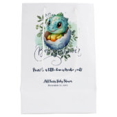 Dinosaur Egg Schattigee Waterverf verlaat Baby sho Medium Cadeauzakje (Achterkant)